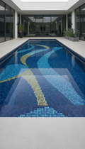 Infinity-edge pool with mosaic tile